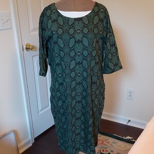 Green and Black Snake Print Dress NWT